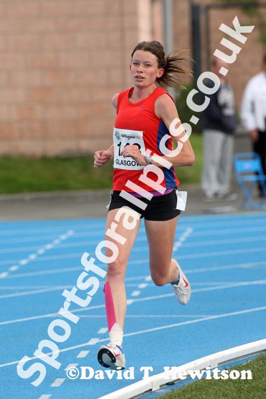 Sarah McCormack on her way to winning the 5000 metres at the Scottish Championships, Scotstoun  Stadium, Glasgow.
